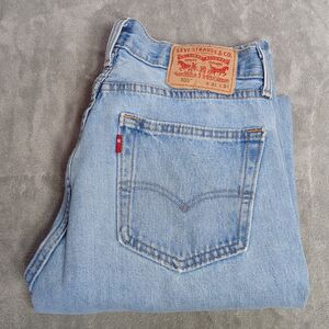 Levis 505 Jeans Mens 31x34 (Fits 30x32) Blue Classic Light Wash Denim Skater Y2k